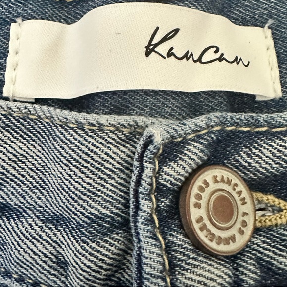 Kancan Distressed Straight Fit Paint Splattered High Rise Jeans Size 1/ 24 - Picture 4 of 7